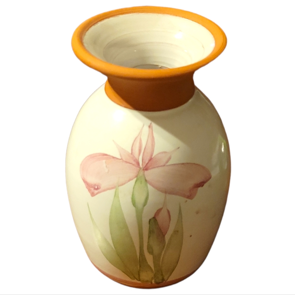 Vtg Vase Otter Creek Collection Emerson Creek Pottery Iris NWF
